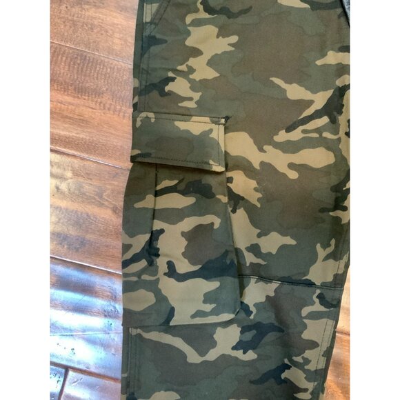 Monse Black Denim Camo Split Leg Cargo Pocket Cropped Jeans $890, Size 8 - Picture 3 of 7